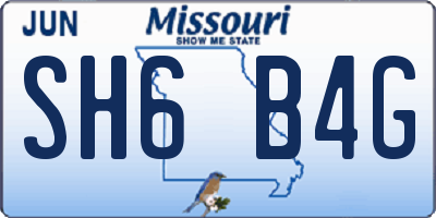 MO license plate SH6B4G