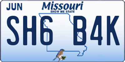 MO license plate SH6B4K