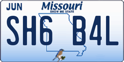 MO license plate SH6B4L