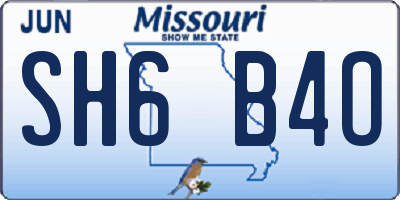 MO license plate SH6B4O