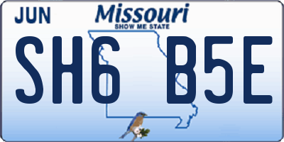 MO license plate SH6B5E