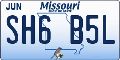 MO license plate SH6B5L