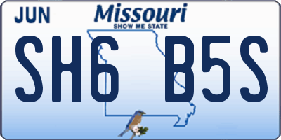 MO license plate SH6B5S