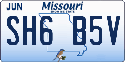 MO license plate SH6B5V