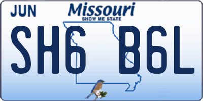 MO license plate SH6B6L