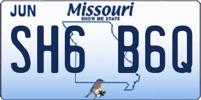 MO license plate SH6B6Q