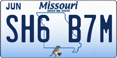 MO license plate SH6B7M