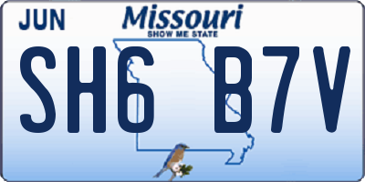 MO license plate SH6B7V