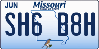 MO license plate SH6B8H
