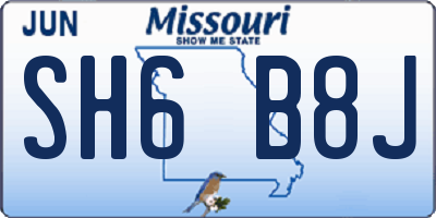 MO license plate SH6B8J