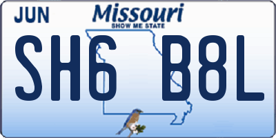 MO license plate SH6B8L