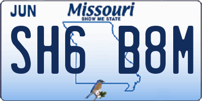 MO license plate SH6B8M