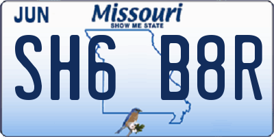 MO license plate SH6B8R