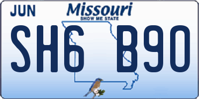 MO license plate SH6B9O