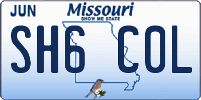 MO license plate SH6C0L
