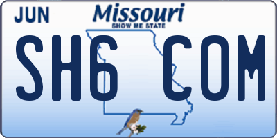 MO license plate SH6C0M