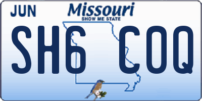 MO license plate SH6C0Q