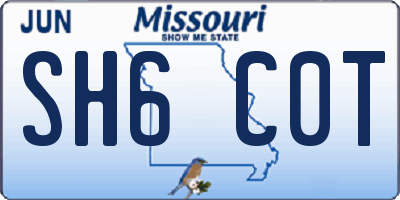 MO license plate SH6C0T