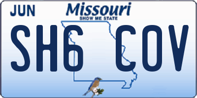 MO license plate SH6C0V