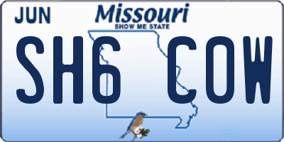 MO license plate SH6C0W