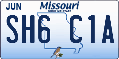 MO license plate SH6C1A