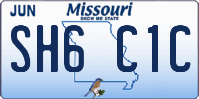 MO license plate SH6C1C