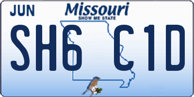 MO license plate SH6C1D