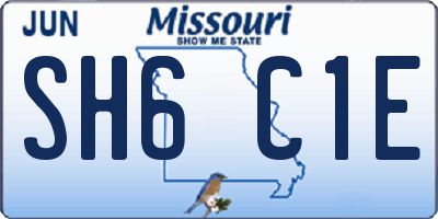 MO license plate SH6C1E