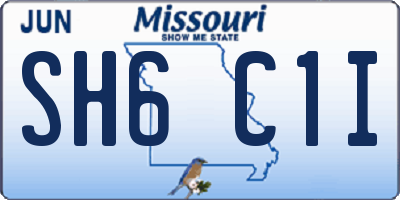 MO license plate SH6C1I