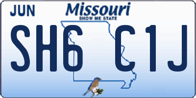 MO license plate SH6C1J