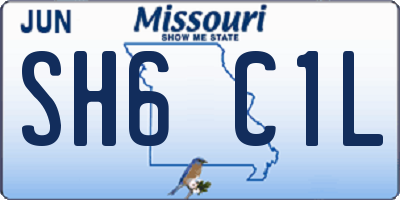 MO license plate SH6C1L