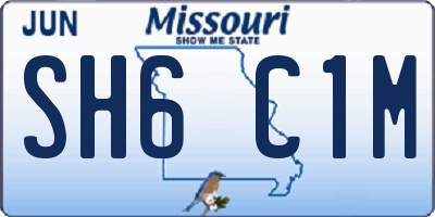 MO license plate SH6C1M