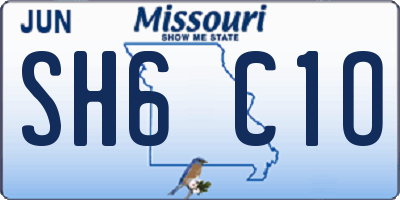 MO license plate SH6C1O