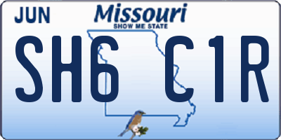 MO license plate SH6C1R