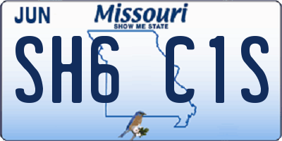 MO license plate SH6C1S