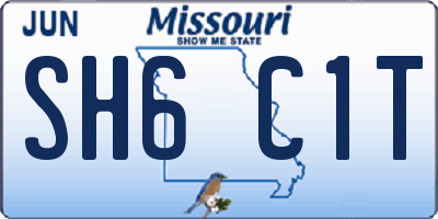 MO license plate SH6C1T