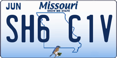 MO license plate SH6C1V