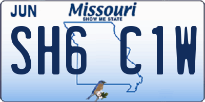 MO license plate SH6C1W