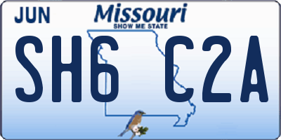 MO license plate SH6C2A