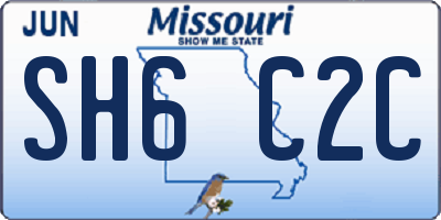 MO license plate SH6C2C