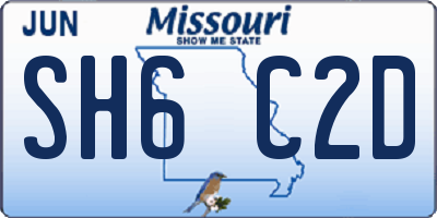MO license plate SH6C2D