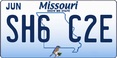 MO license plate SH6C2E