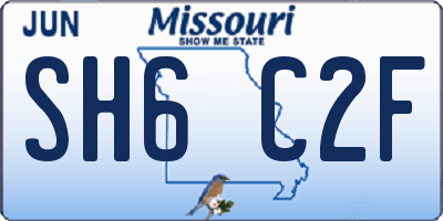 MO license plate SH6C2F