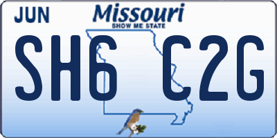 MO license plate SH6C2G