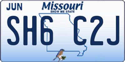 MO license plate SH6C2J