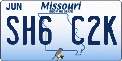 MO license plate SH6C2K