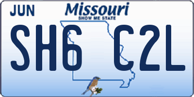 MO license plate SH6C2L