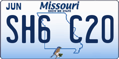 MO license plate SH6C2O