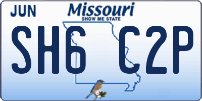 MO license plate SH6C2P