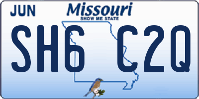 MO license plate SH6C2Q